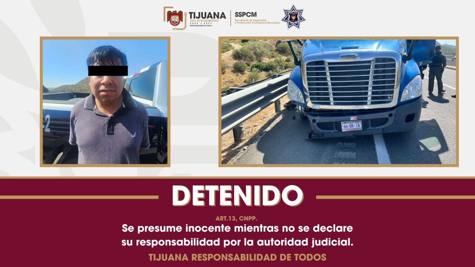 Detienen a trailero que atropelló a oficial de tránsito en Tijuana