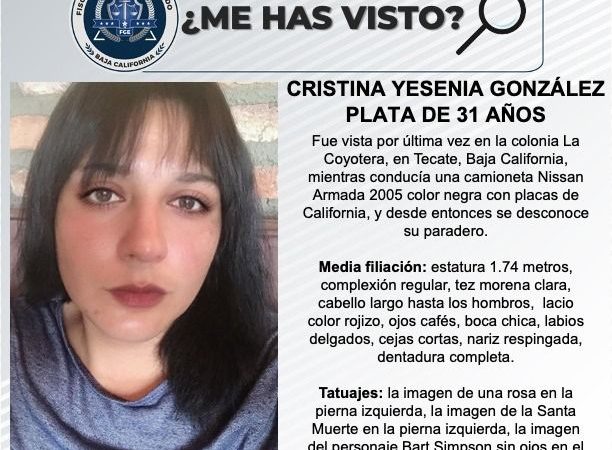 Pesquisa de Cristina Yesenia González Plata de 31 años de edad