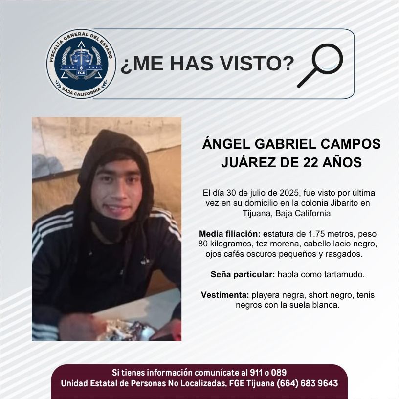 Pesquisa de Ángel Gabriel Campos Juárez de 22 años de edad