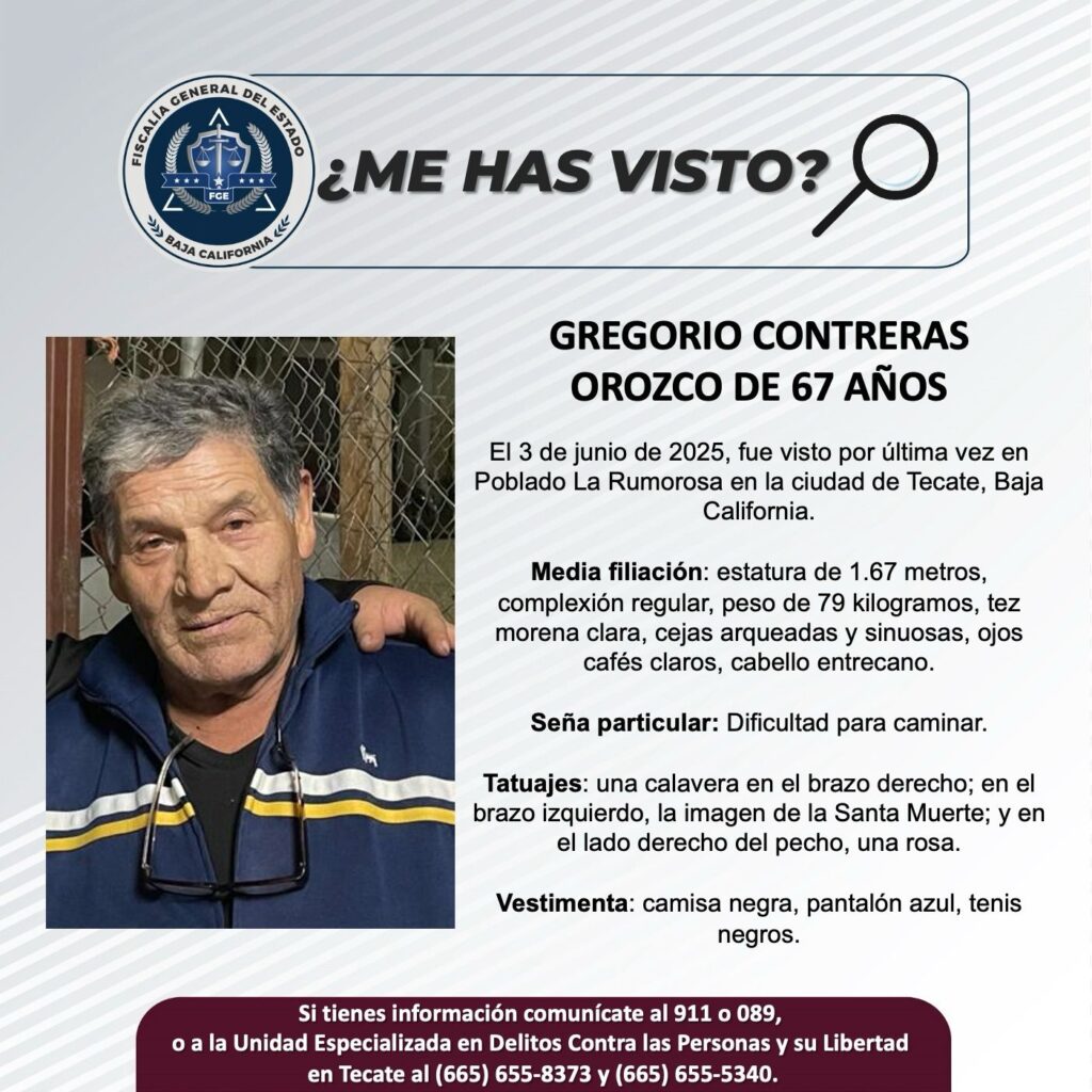 Pesquisa de Gregorio Contreras Orozco de 67 años de edad
