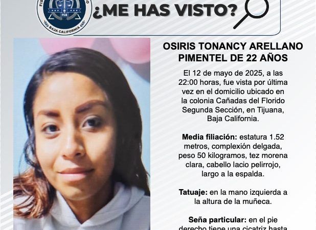 Pesquisa de Osiris Tonancy Arellano Pimentel de 22 años de edad