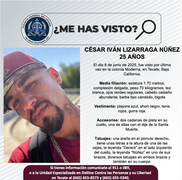 Pesquisa de César Iván Lizarraga Núñez de 25 años de edad