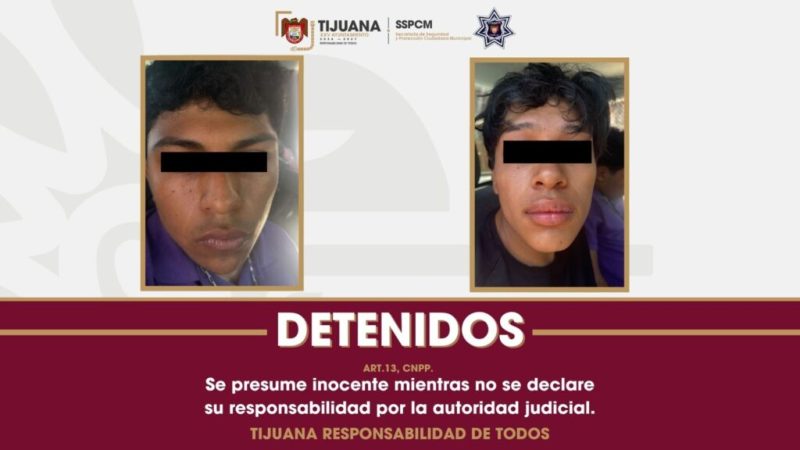 Aseguran elementos de la SSPCM a dos presuntos responsables de agresión armada en la colonia Francisco Villa