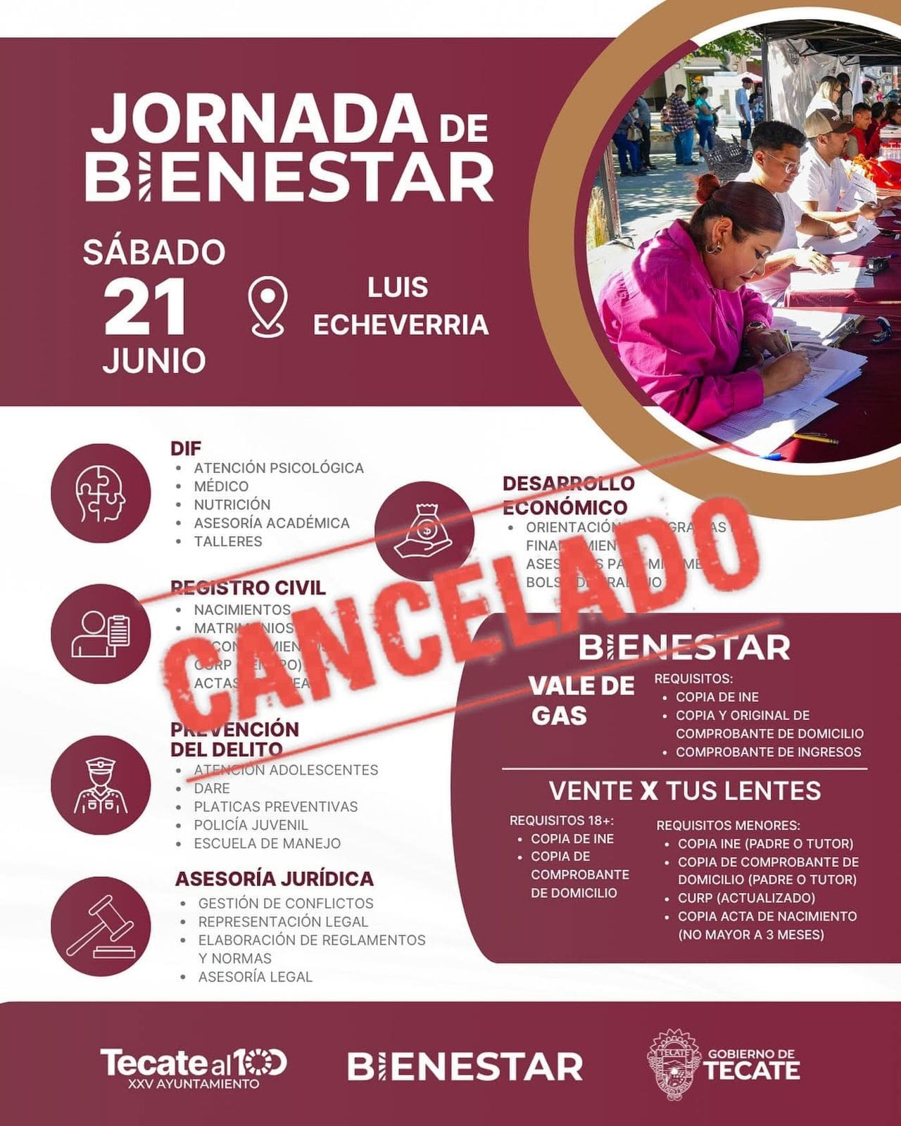 Cancelan Jornada de Bienestar en Tecate por motivos de seguridad