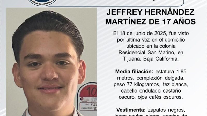 Pesquisa de Jeffrey Hernández Martínez de 17 años de edad