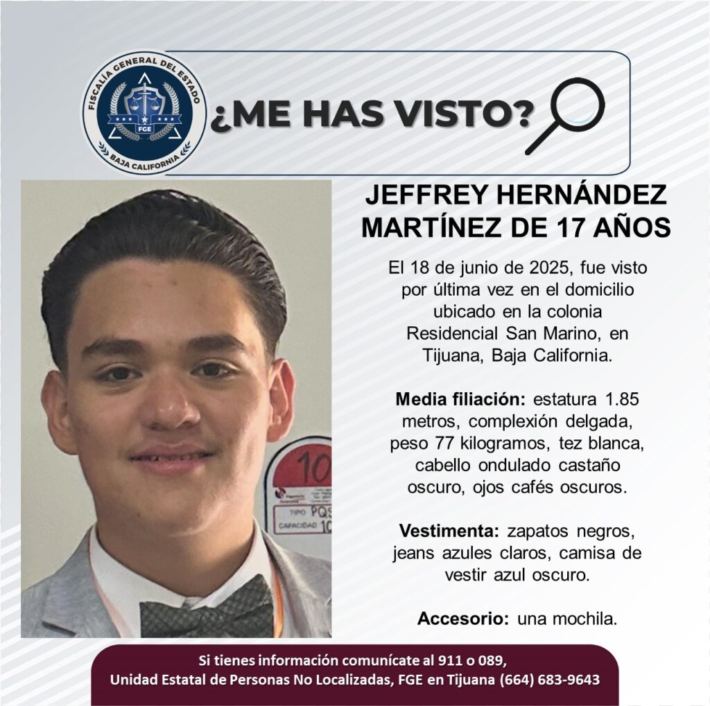 Pesquisa de Jeffrey Hernández Martínez de 17 años de edad