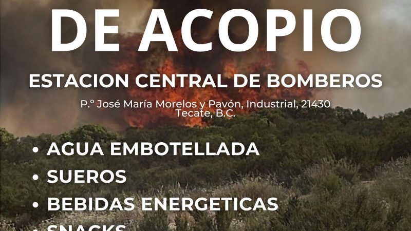 Colocan punto de recolección de víveres para combatir incendios forestales