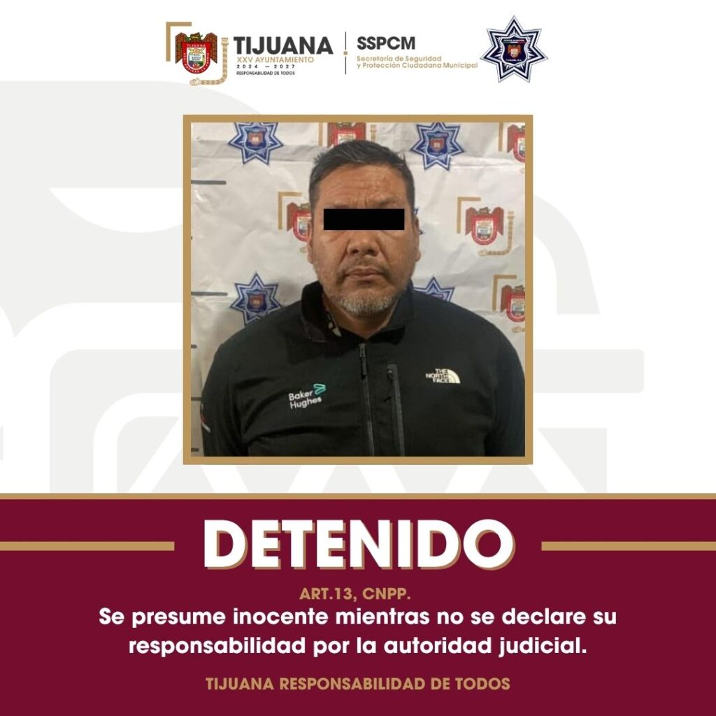 Captura Policía Municipal de Tijuana a presunto responsable de agresión armada en Zona Río