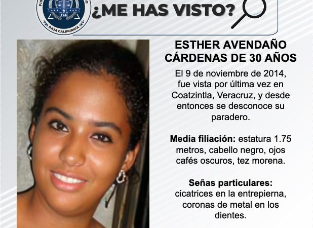 Pesquisa de Esther Avendaño Cárdenas de 30 años de edad