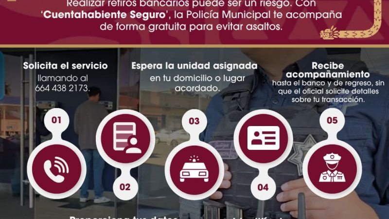 Brinda SSPCM acompañamiento policial para el traslado de divisas a través del programa ´Cuentahabiente Seguro´