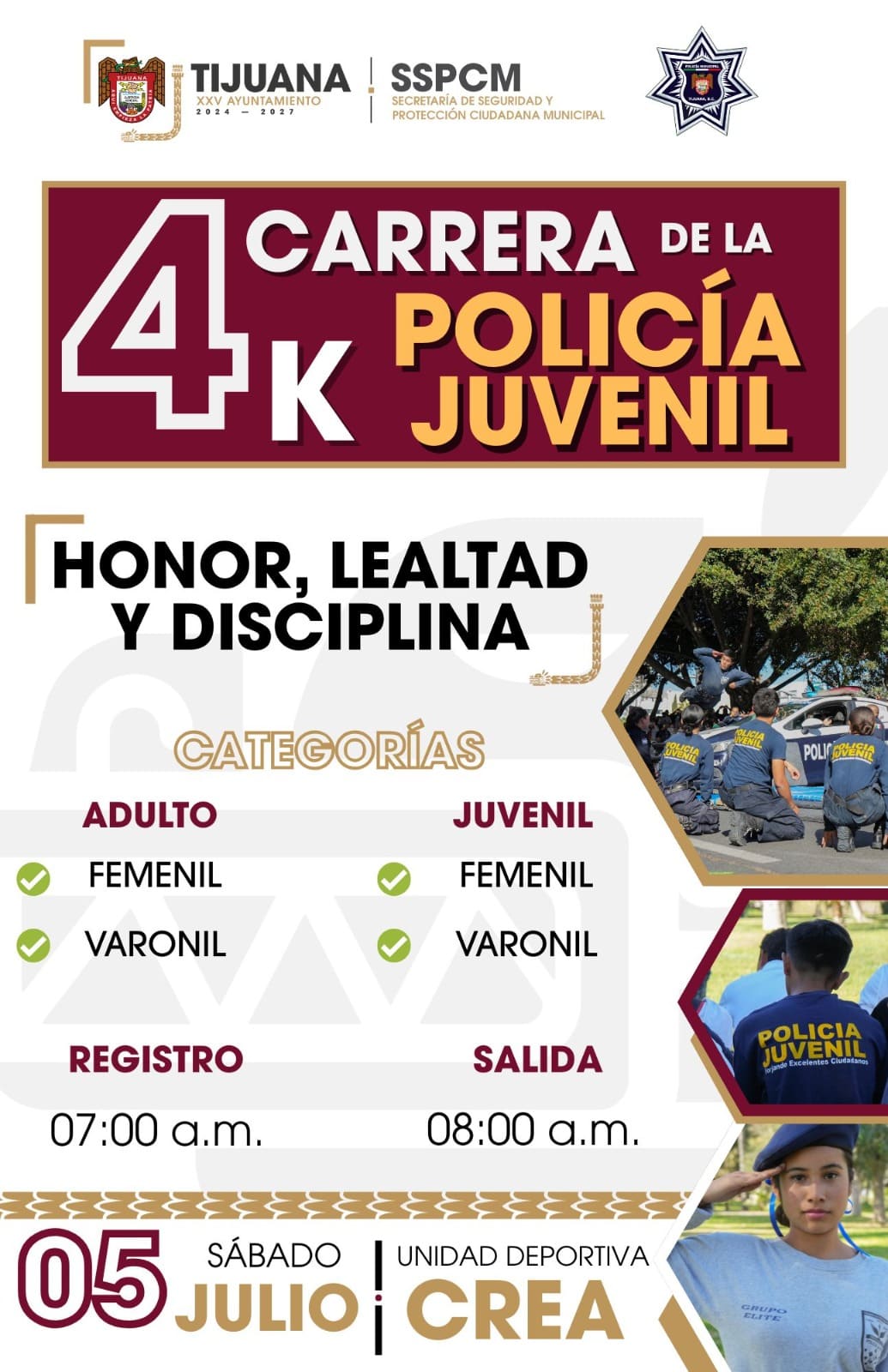 Invita SSPCM e IMDET a carrera atlética por el 65 aniversario de la Policía Juvenil