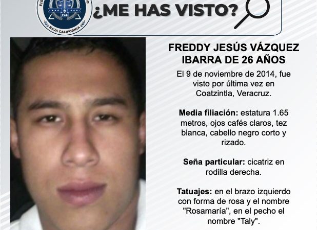 Pesquisa de Freddy Jesús Vázquez Ibarra de 26 años de edad