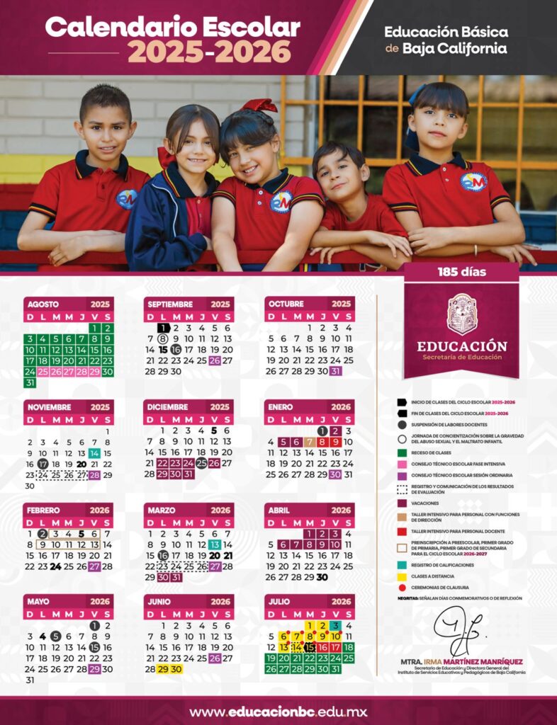 Serán en Baja California 185 días de clases en Educación Básica