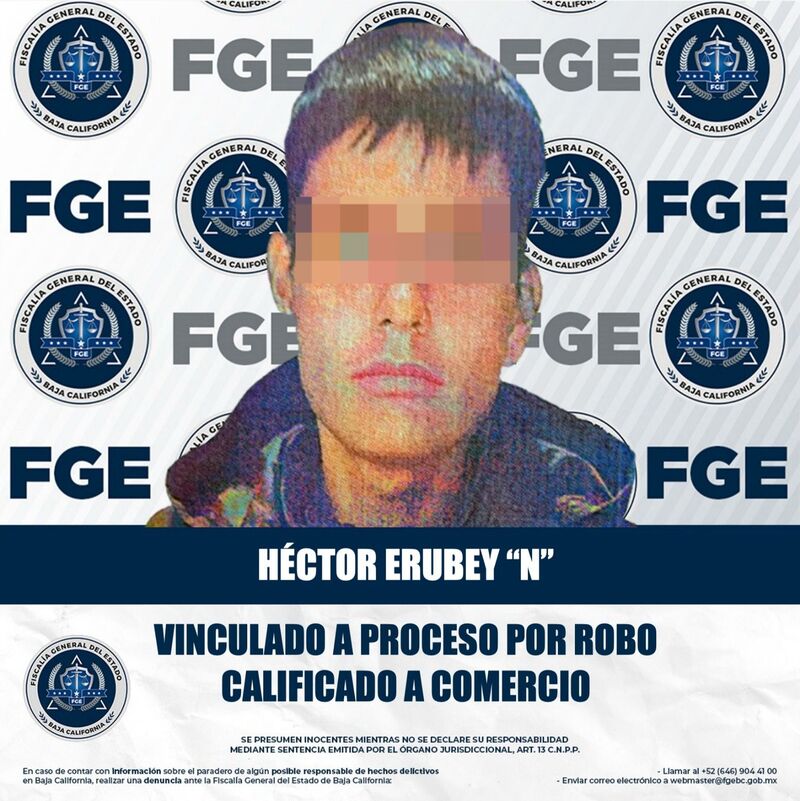 Fiscalía Regional de Tijuana logra vinculación a proceso por robo con violencia en comercio