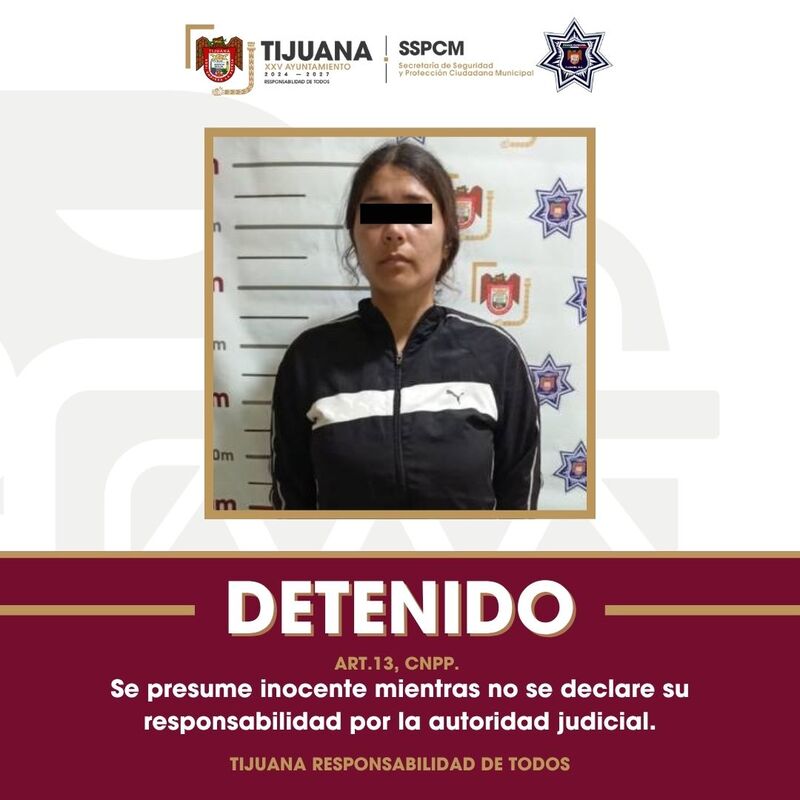Detiene Policía Municipal de Tijuana a mujer señalada de provocar incendio en vivienda