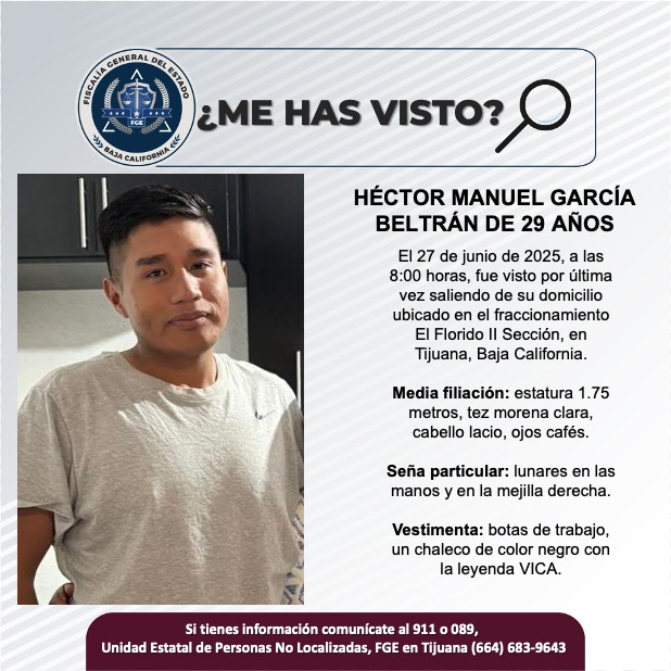 Pesquisa de Héctor Manuel García Beltrán de 29 años de edad