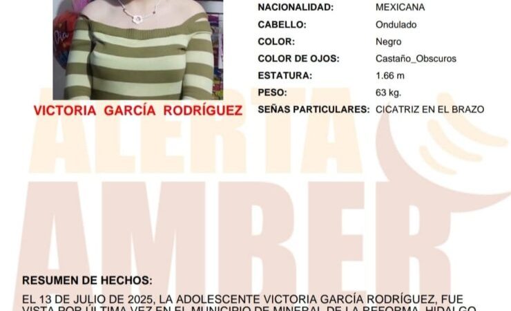 Activan Alerta AMBER para localizar a Victoria García Rodríguez, de 14 años