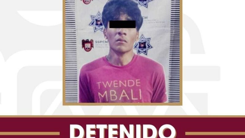 Asegura SSPCM a presunto responsable de agresión con arma de fuego registrada en la colonia Presidentes