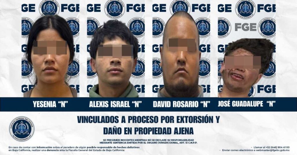 FGE logra vinculación a proceso de cuatro personas por delito de extorsión agravada y daño en propiedad ajena por incendio