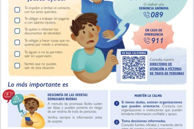 Invita Gobierno del Estado a utilizar la Línea y el Chat Nacional contra la trata de personas en caso de necesitar ayuda