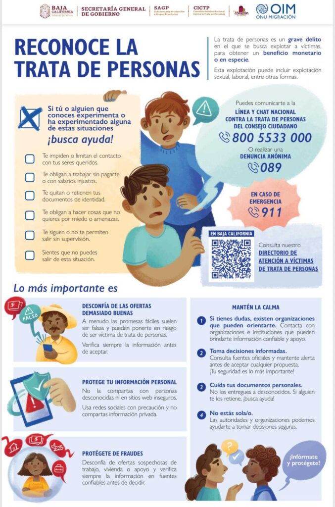 Invita Gobierno del Estado a utilizar la Línea y el Chat Nacional contra la trata de personas en caso de necesitar ayuda