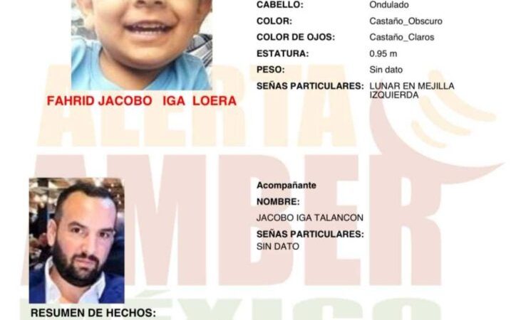 Activan Alerta AMBER en todo el país por desaparición de niño de 3 años