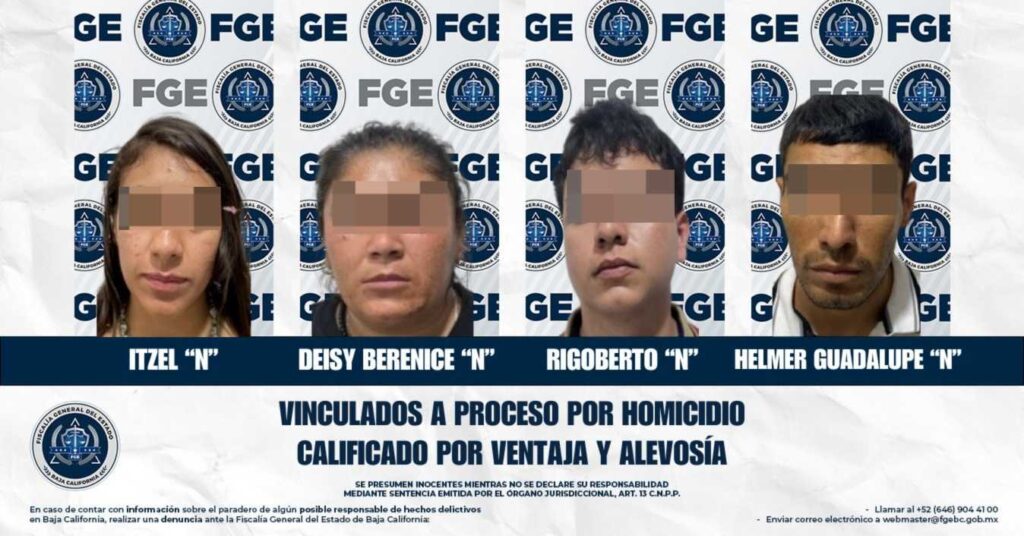Logra FGE vinculación a proceso de cuatro imputados por homicidio calificado con ventaja y alevosía