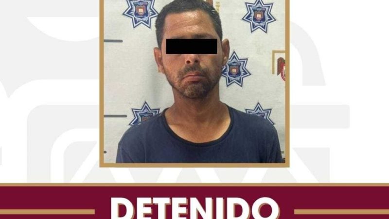 Captura SSPCM a sujeto en posesión de droga tras denuncia en sucursal bancaria