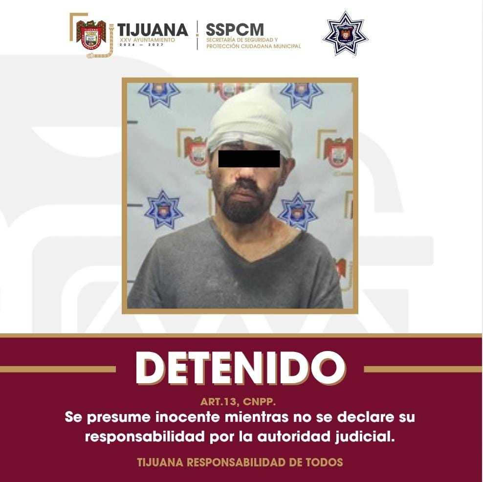 Atiende Policía Municipal de Tijuana reporte de detonaciones en Camino Verde y asegura a hombre armado