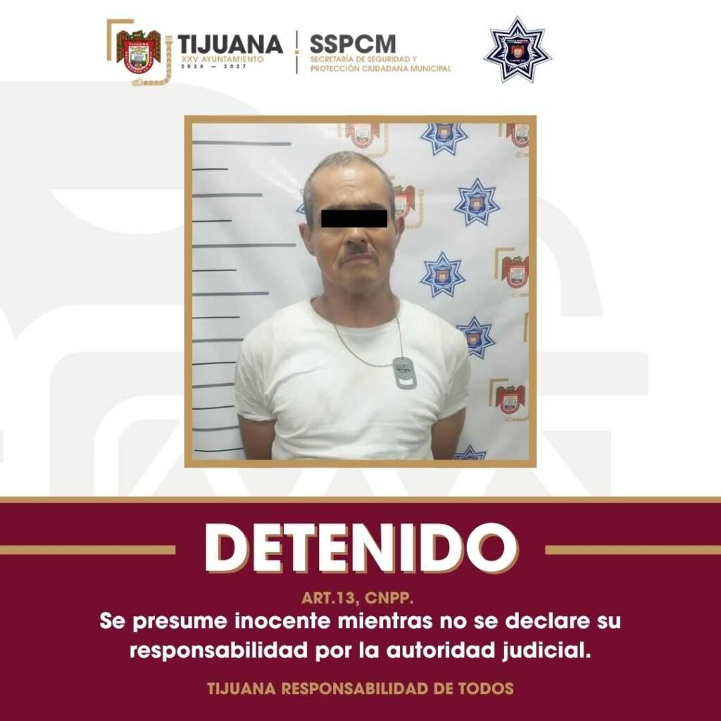 Detiene Policía Municipal de Tijuana a hombre armado que amenazaba a mujer en Jardín Dorado