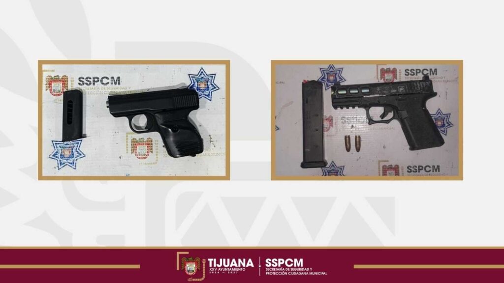 Detiene Policía Municipal de Tijuana a dos sujetos armados durante patrullajes preventivos