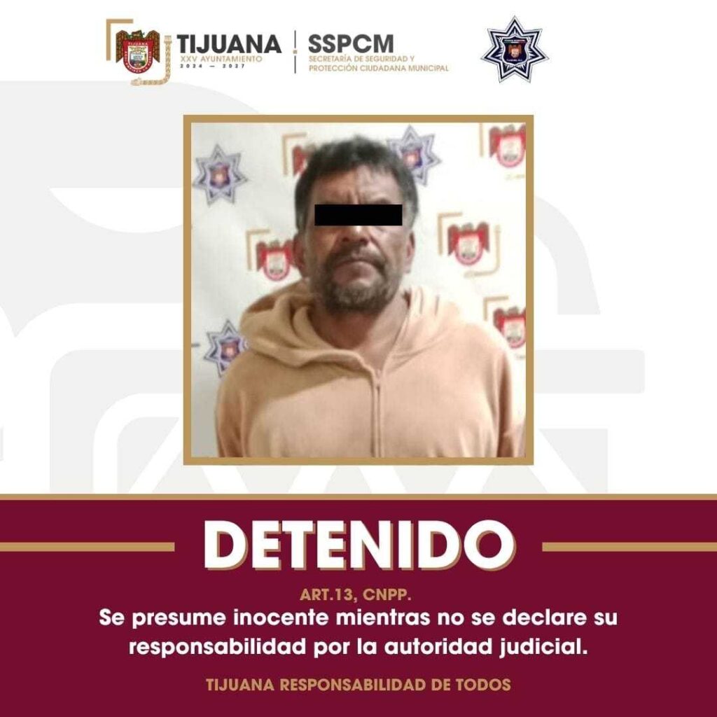 Asegura Policía Municipal de Tijuana a persona por allanamiento de morada en el marco del operativo de seguridad en planteles escolares