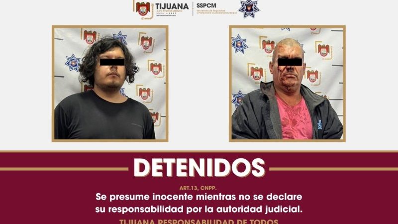 Detienen elementos de la SSPCM a dos hombres señalados de agresión con arma blanca
