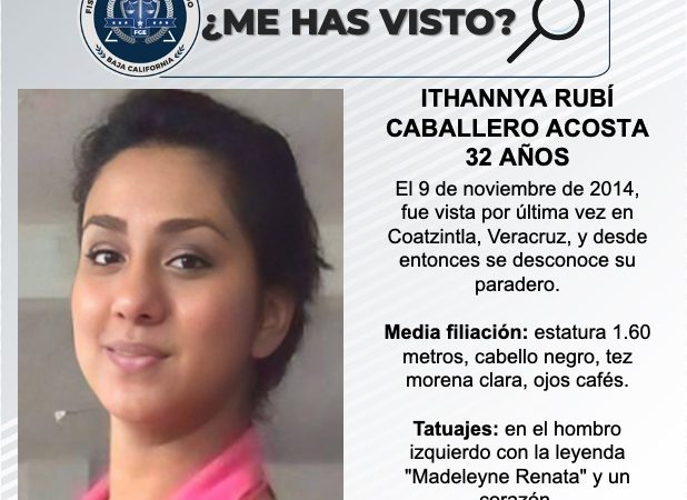Pesquisa de Ithannya Rubí Caballero Acosta de 32 años de edad