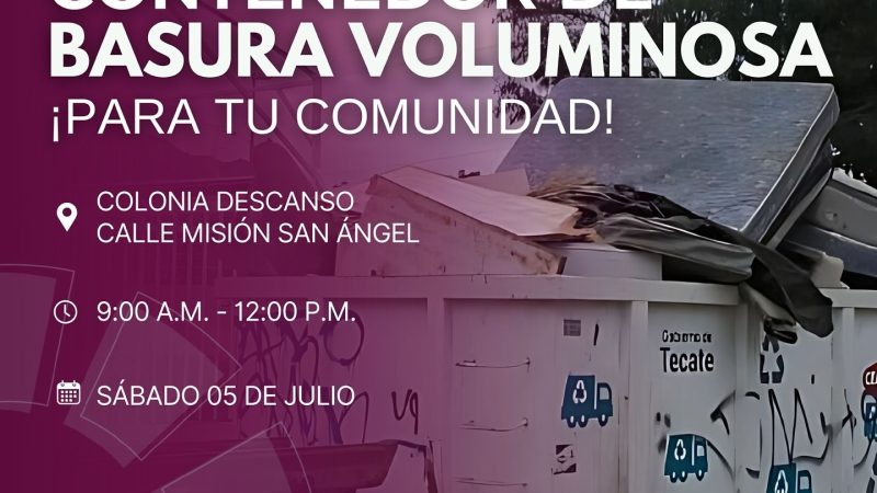 Realizará SIRT Jornada de Recolección de Basura Voluminosa en ampliación descanso y El Descanso