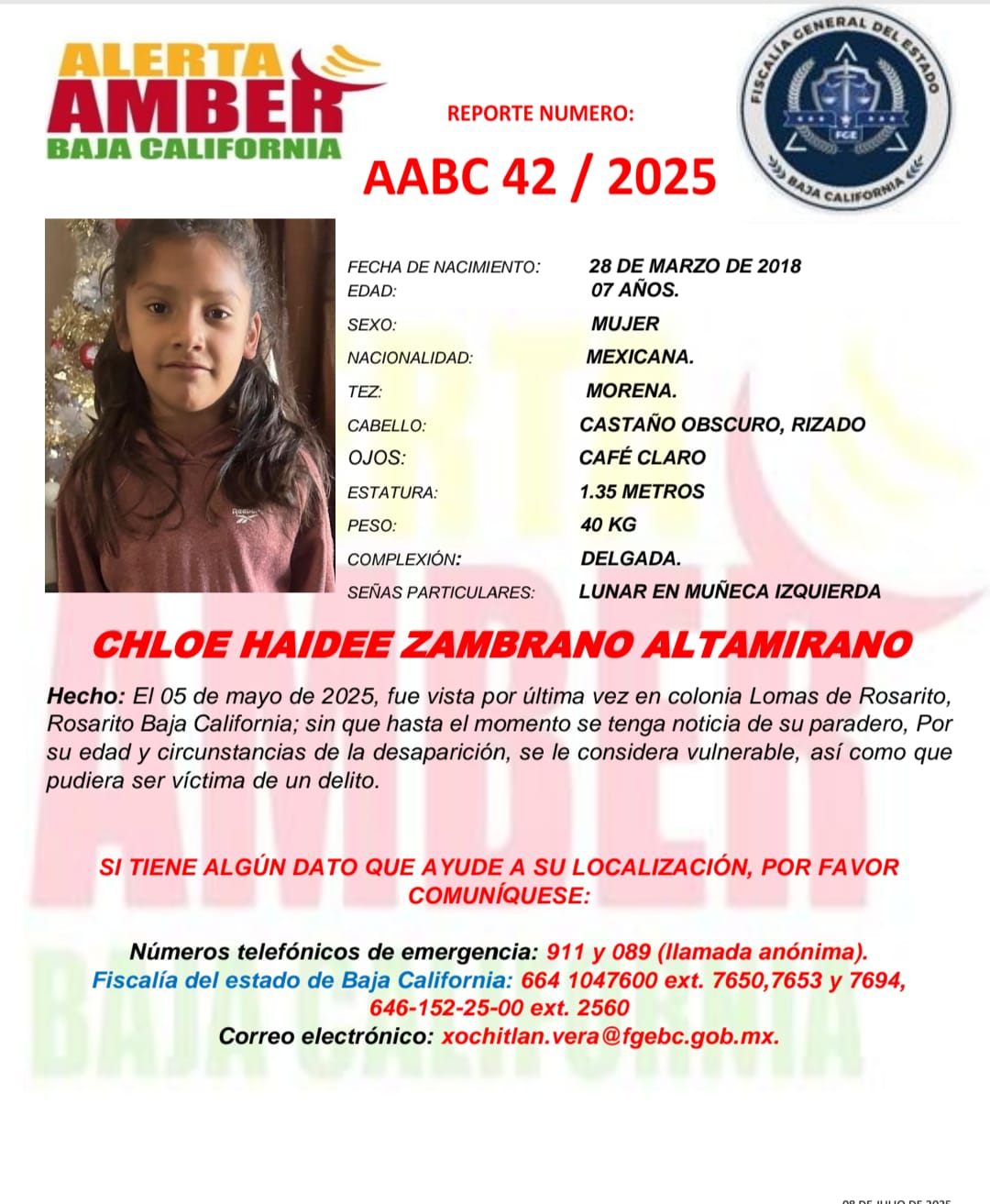 Alerta Amber de Chloe Haideé y José Luis Jr. Zambrano Altamirano de 7 y 4 años de edad