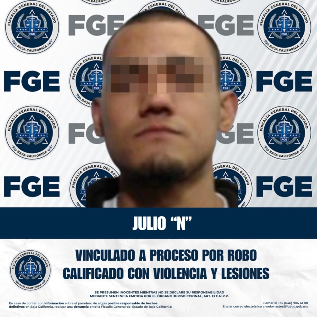 Masculino recibe vinculación a proceso por robo calificado cometido de noche y lesiones en Tijuana