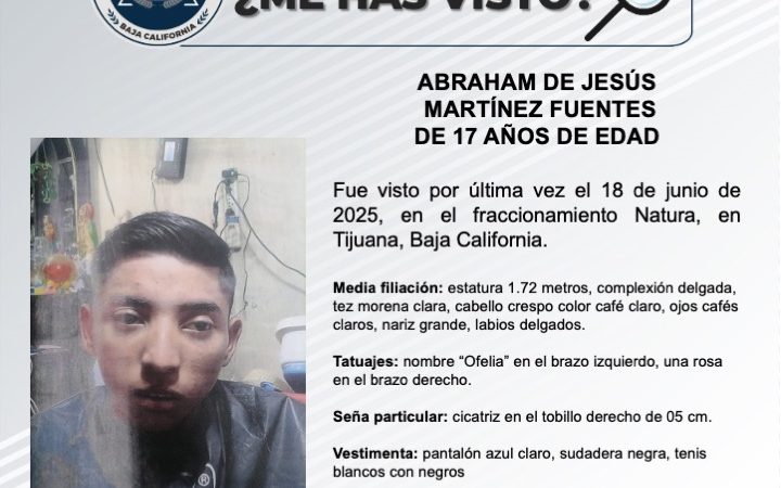 Pesquisa de Abraham de Jesús Martínez Fuentes de 17 años de edad
