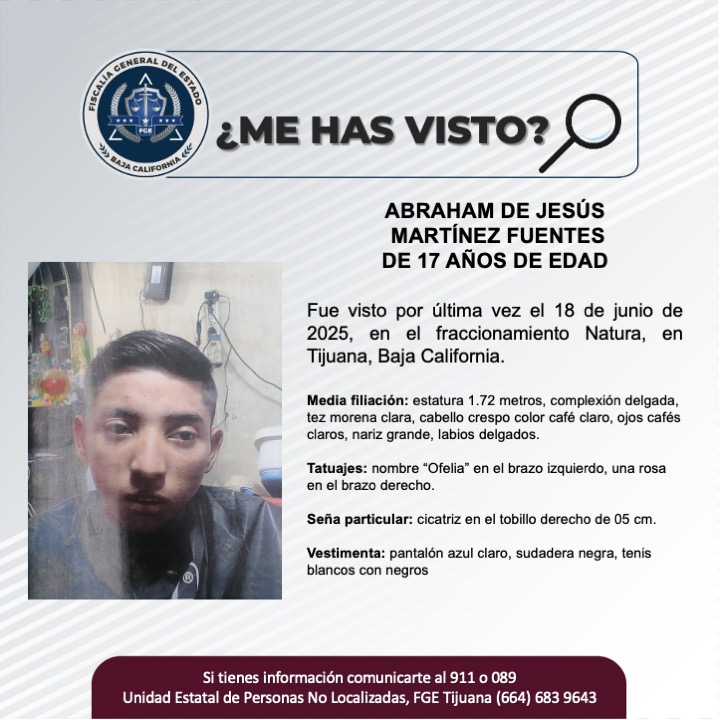 Pesquisa de Abraham de Jesús Martínez Fuentes de 17 años de edad