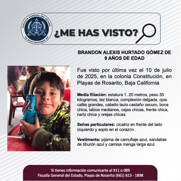 Pesquisa de Brandon Alexis Hurtado Gómez de 9 años de edad