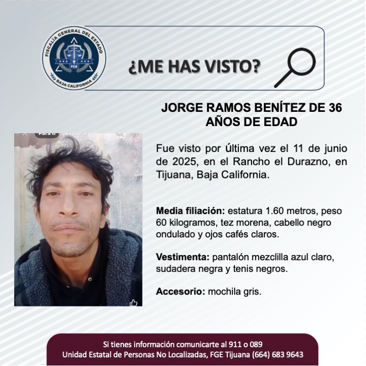 Pesquisa de Jorge Ramos Benítez de 36 años de edad