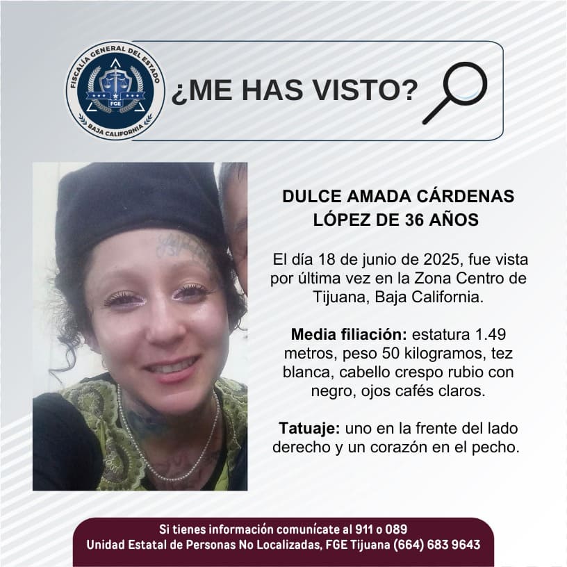 Pesquisa de Dulce Amada Cárdenas López de 36 años de edad
