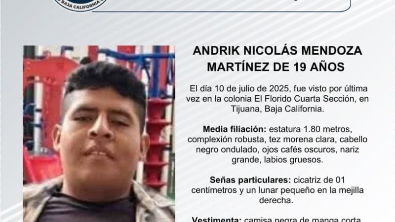 Pesquisa de Andrik Nicolás Mendoza Martínez de 19 años de edad
