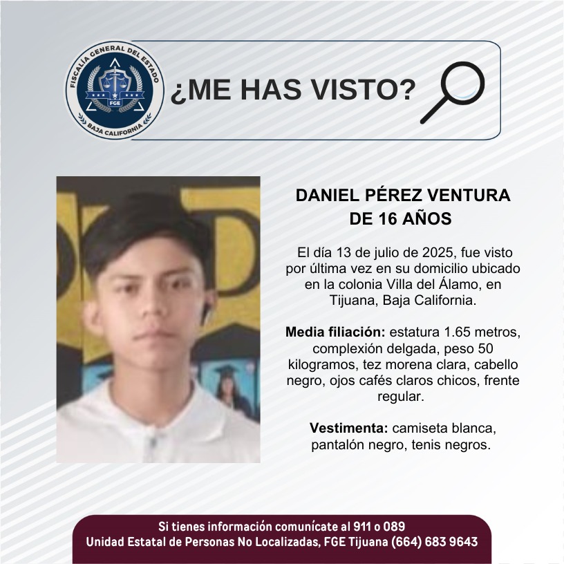 Pesquisa de Daniel Pérez Ventura de 16 años de edad
