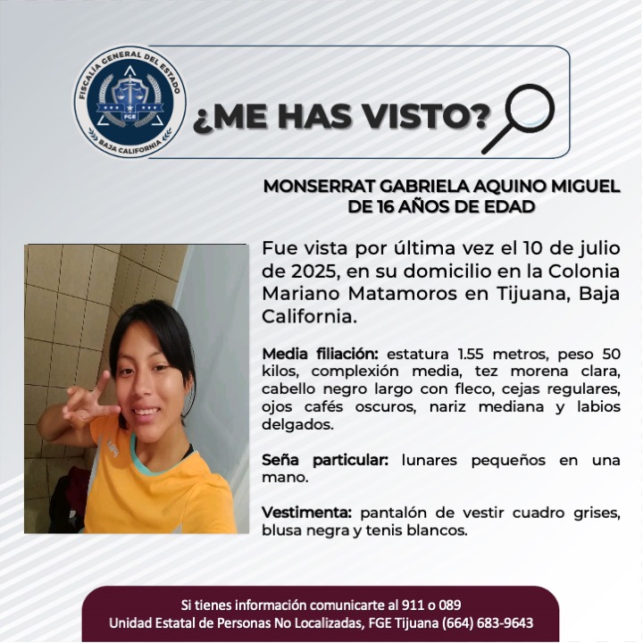 Pesquisa de Monserrat Gabriela Aquino Miguel de 16 años de edad