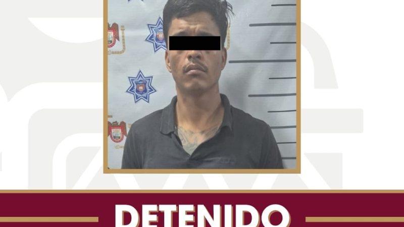 Detiene Policía Municipal a presunto responsable de un homicidio, tras reporte de detonaciones