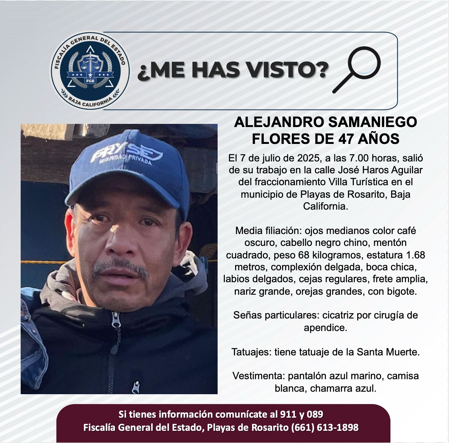 Pesquisa de Alejandro Samaniego Flores de 47 años de edad