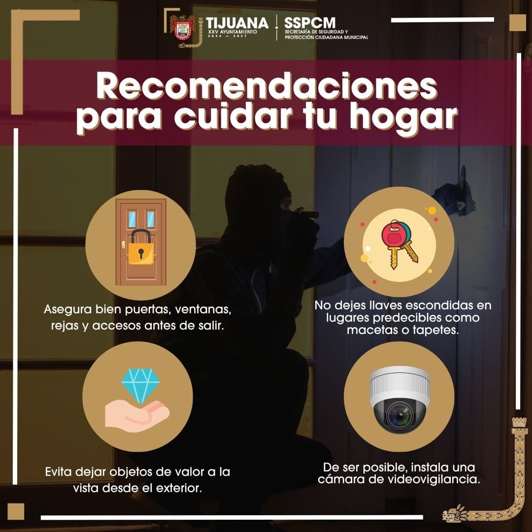 Exhorta SSPCM a tomar medidas preventivas para evitar robos a casa habitación en temporada vacacional