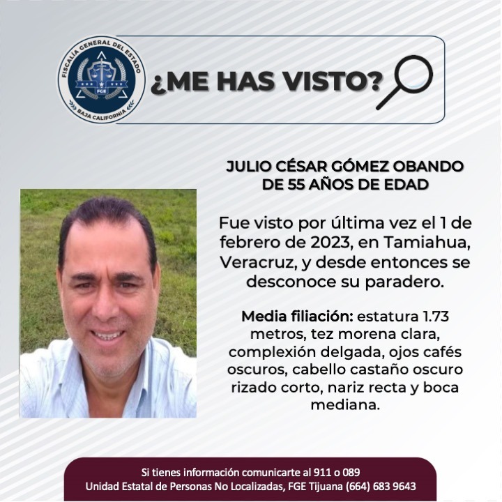 Pesquisa de Julio César Gómez Obando de 55 años de edad