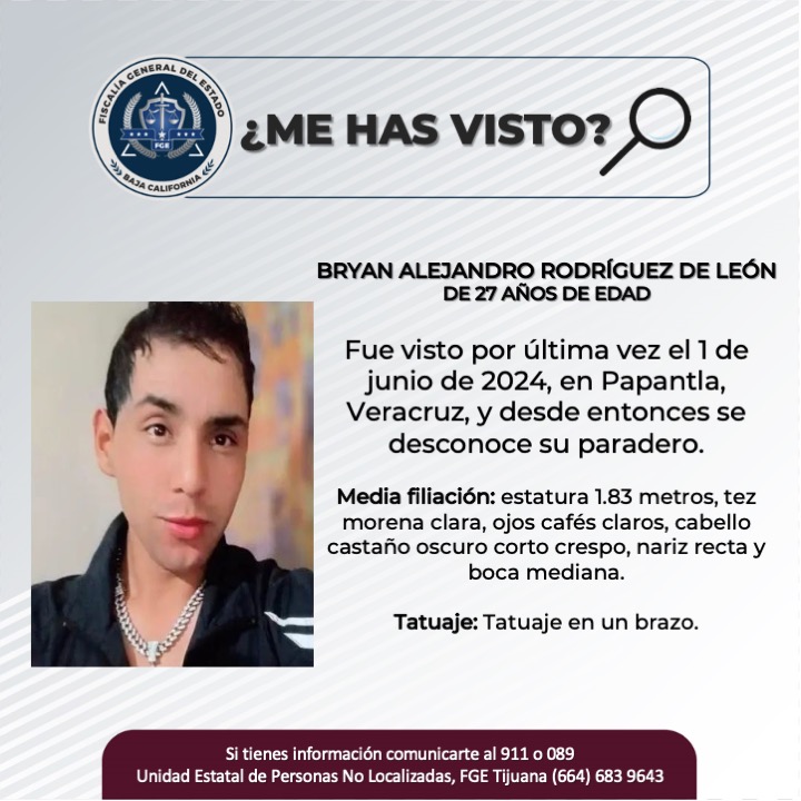 Pesquisa de Bryan Alejandro Rodríguez de León de 27 años de edad